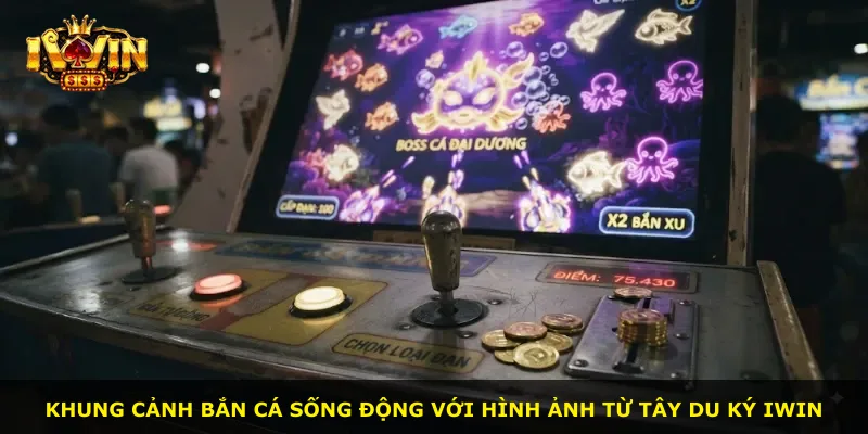 Khung cảnh bắn cá sống động với hình ảnh từ Tây Du Ký iWin